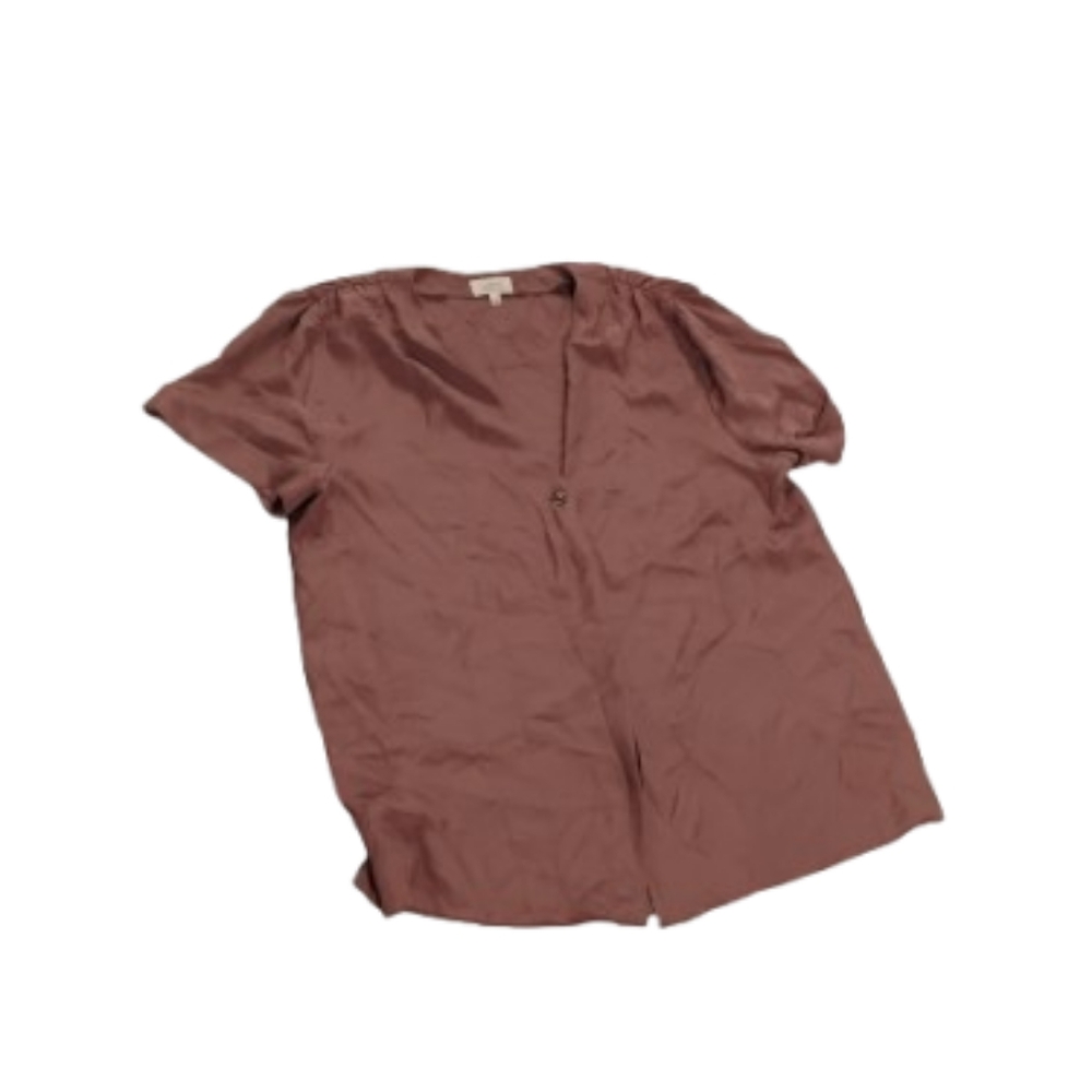 Wilfred Aritzia Buttoned Short Sleeve Blouse Sz L